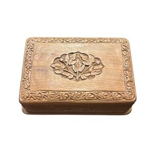 Wooden Carved Box Vintage